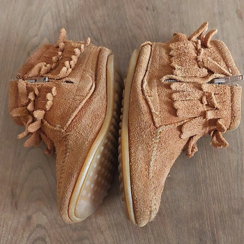 Minnetonka Vintage Double Fringe Side Zip Booties